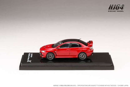 HJ642053CR Hobby Japan 1:64 Mitsubishi Lancer Evolution ‡] FINAL EDITION with Engine Display Model Red Metallic / Black Roof