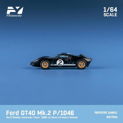 FY64021 Finclassically 1:64 Ford GT40 Mk2 P/1046 1966 Le Mans Winner #2 Black