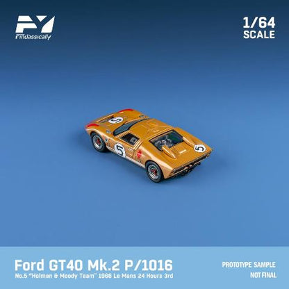 FY64025 Finclassically 1:64 Ford GT40 Mk2 P/1016 1966 Le Mans #5 Gold