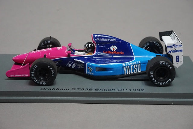 1:43 SPARK S7444 Brabham BT60B British GP 1992 #8 Damon Hill