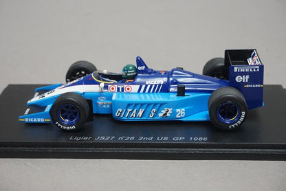 1:43 SPARK S3970 Ligier JS27 American GP 1986 #26