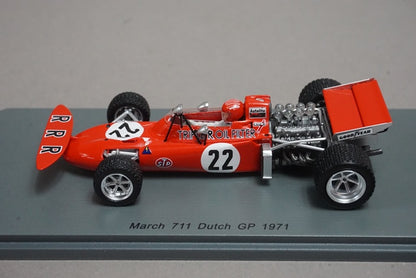 1:43 SPARK S5361 March 711 Dutch GP 1971 #22 Skip Barber