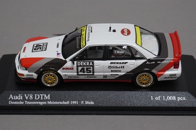 1:43 MINICHAMPS 400911445 Audi V8 DTM 1991 Frank Biela #45