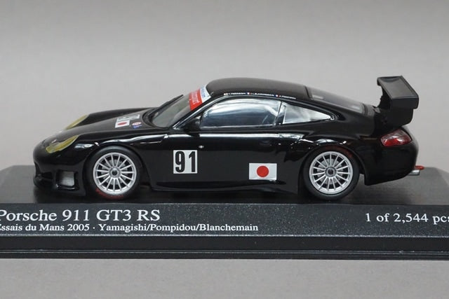 1:43 MINICHAMPS 400056971 Porsche 911 GT3 RS Essais du Mans 2005 #91