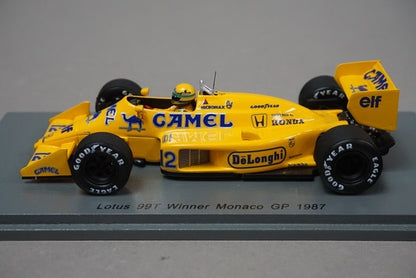 1:43 SPARK S7131 Lotus Honda 99T Monaco GP Winner 1987 #12 Ayrton Senna CAMEL