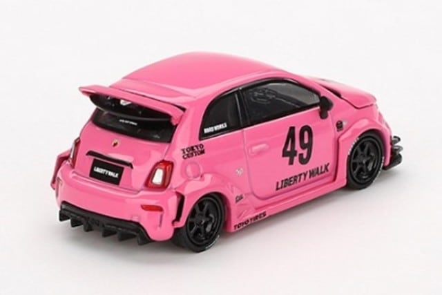 MGT00851-BL TSM MINI-GT 1:64 Abarth 595 LB-WORKS x Abas Works Pink (Left-hand drive) *Blister pack
