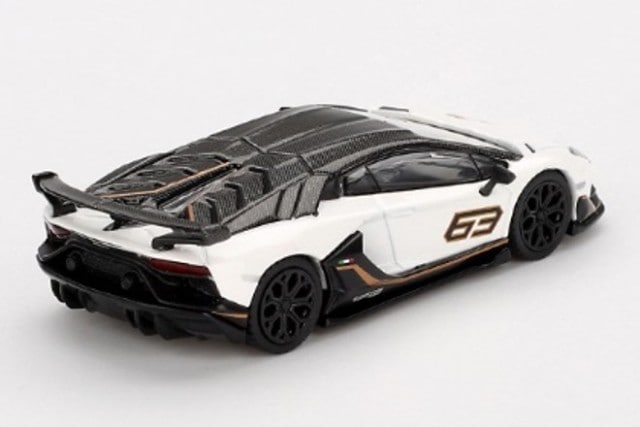 [ Back-order ] TSM MINI-GT MGT00842-BL 1:64 Lamborghini Aventador SVJ 63 Bianco Asopo White LHD Blister Pack model car