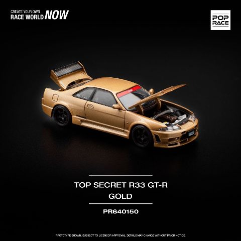 [ Pre-order ] PR640150 POP RACE 1:64 Nissan Skyline GT-R R33 TOP SECRET GOLD