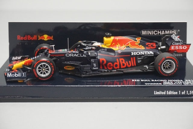 1:43 MINICHAMPS 410210633 Honda Red Bull Racing RB16B Monaco GP Winner 2021 #33 M. Verstappen