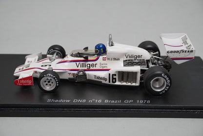 1:43 SPARK S3832 Shadow DN8 Brazil GP 1978 #16 Hans Stuck