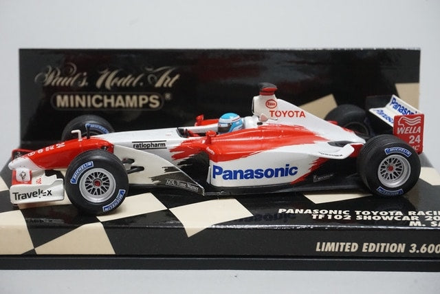 1:43 MINICHAMPS 400020074 Panasonic Toyota Racing TF102 Show Car 2002 #24 M.Salo