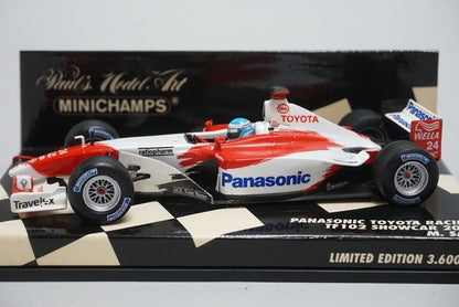 1:43 MINICHAMPS 400020074 Panasonic Toyota Racing TF102 Show Car 2002 #24 M.Salo