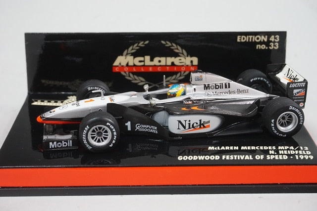 1:43 MINICHAMPS 530994399 McLaren Mercedes MP4/13 GOODWOOD FOS 1999 Heidfeld #33