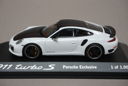 1:43 MINICHAMPS WAX20130026 Dealer special order Porsche 911 Turbo S White Black