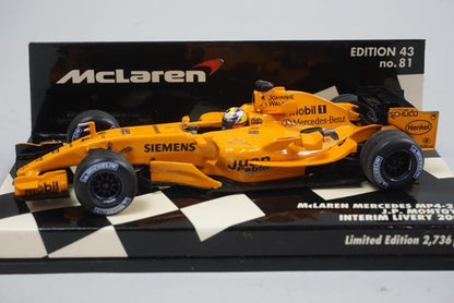 1:43 MINICHAMPS 530064374 McLaren Mercedes MP4-21 INTERIM LIVERY '6 #4 Montoya