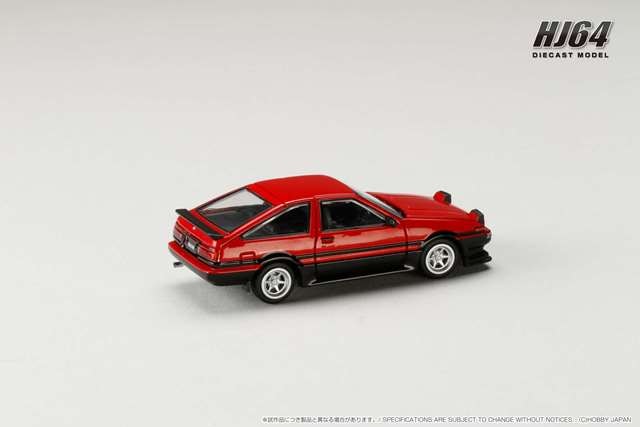 HJ645052RB Hobby Japan 1:64 Toyota Sprinter Trueno Late Model JDM Style Red / Black