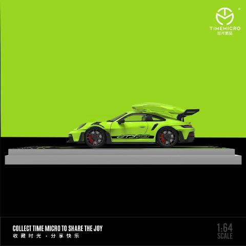 TM644632-2 TimeMicro 1:64 Porsche 992 GT3 RS Matte Black Wheels Green
