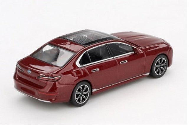 [ Back-order ] TSM MINI-GT MGT00952-BL 1:64 BMW i7 xDrive60 Avventurine LHD Blister Pack model car