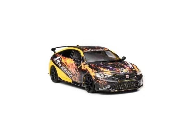 M65316 MOTORHELIX 1:64 Honda Civic Type R J's Racing Maou Yellow model car