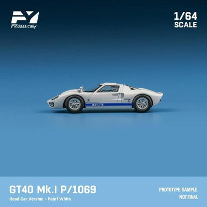 [ Pre-order ] FY64078 Finclassically 1:64 Ford GT40 Mk.I P1069 Pearl White Road Car Version