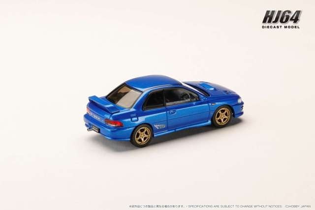 HJ641079ABL Hobby Japan 1:64 Subaru Impreza PURE SPORTS COUPE WRX type R STi Version (GC8) Sonic Blue Mica