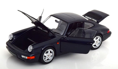 [ Pre-order ] 187324 NOREV 1:18 Scale Porsche 911 (964) Carrera 4 1990 Coupe in Dark Blue Metallic, Custom Order from MODELISSIMO