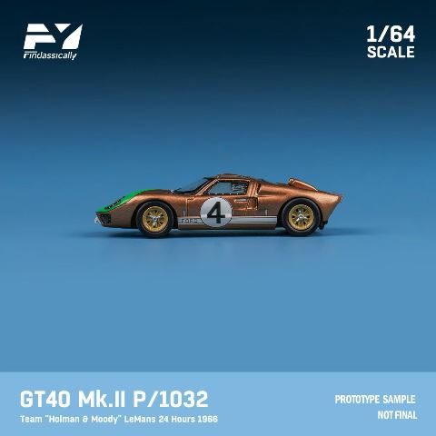 [ Pre-order ] FY64089 Finclassically 1:64 GT40 Mk.II P1032 “Holman & Moody” LeMans 24 Hours 1966 #4 Brown