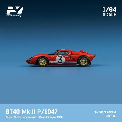 [ Pre-order ] FY64090 Finclassically 1:64 GT40 Mk.II P1047 “Shelby American” LeMans 24 Hours 1966 #3 Red