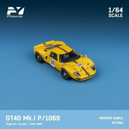 [ Pre-order ] FY64095 Finclassically 1:64 GT40 Mk.I P1069 #98 Yellow Road Car Version