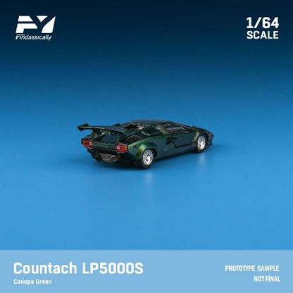 FY64091 Finclassically 1:64 Countach LP5000S Canepa green with wing model car