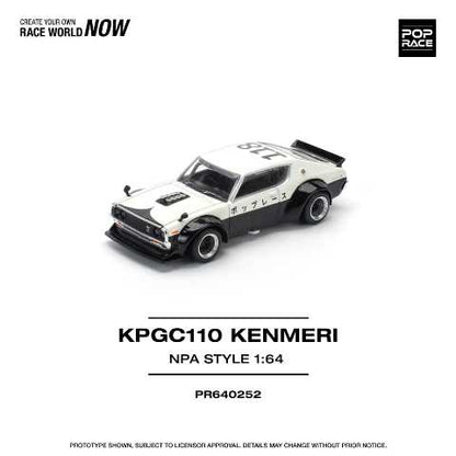 [ Pre-order ] PR640252 POP RACE 1:64 Nissan Skyline GT-R V8 DRIFT (KENMERI) NPA STYLE