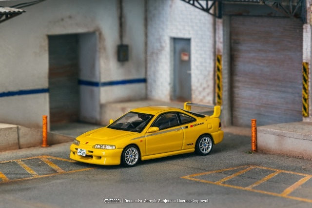 T64G-TL059-YL Tarmac Works 1:64 Honda Integra TYPE R DC2 MUGEN Sunlight Yellow model car