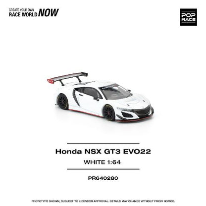 [ Pre-order ] PR640280 POP RACE 1:64 HONDA NSX GT3 EVO22 WHITE