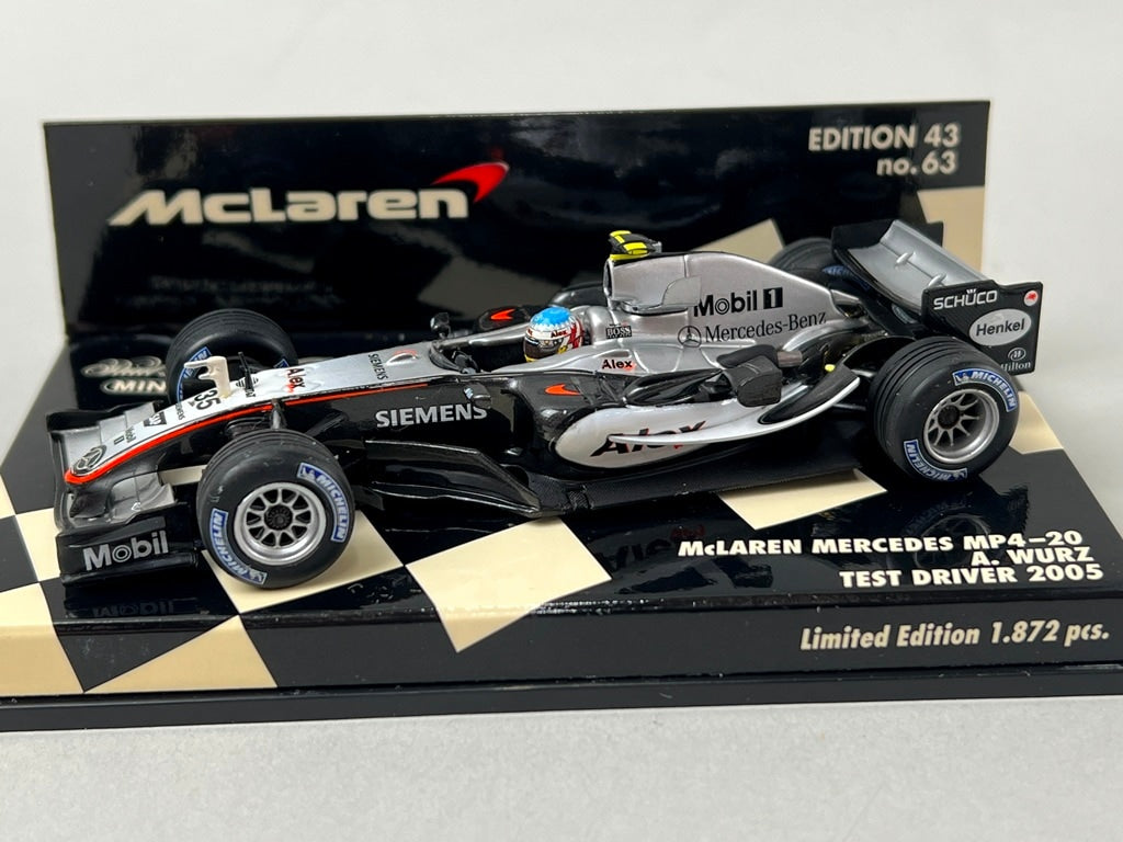 1:43 MINICHAMPS 530054355 McLaren Mercedes MP4-20 Test Driver 2005 #35 model car