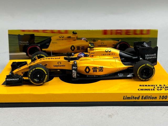 1:43 MINICHAMPS 447160030 Renault R.S.16 Chinese GP 2016 #30 J.Palmer model car