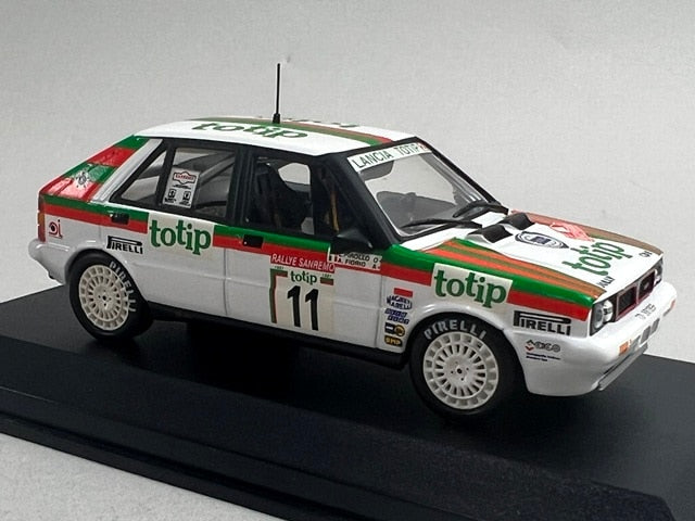 1:43 ixo SCR003 LANCIA DELTA HF 4WD TOTIP SAN REMO RALLY 1987 #11 A. Fiorio L. Pirola model car