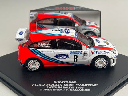 1:43 VITESSE SKM99048 Ford Focus WRC Martini SWEDISH Rally 1999 #8 T. Radstrom F. Gallagher model car