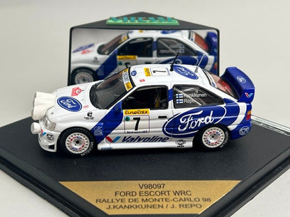 1:43 VITESSE V98097 Ford Escort WRC MONTE CARLO Rally 1998 #7 J. Kankkunen J. Lepo model car