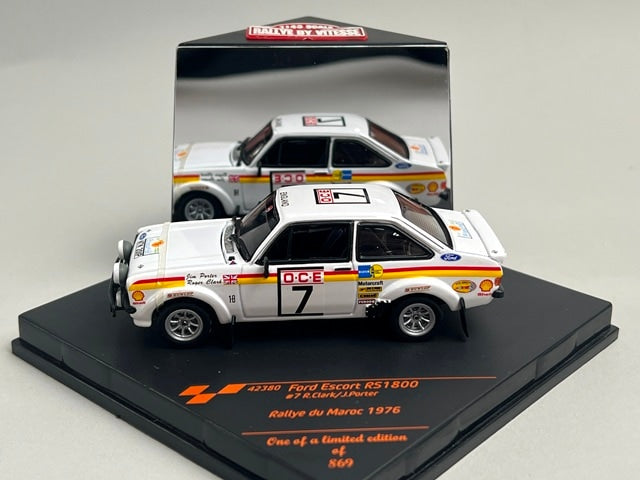 1:43 VITESSE 42380 Ford Escort RS1800 Maroc Rally 1976 #7 R. Clark J. Porter model car