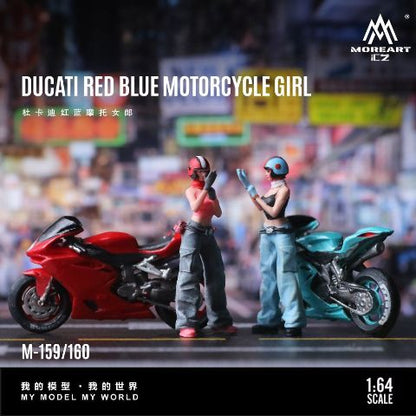 MO222160 MoreArt 1:64 Ducati DUCATI MOTORCYCLE GIRL Bike Blue