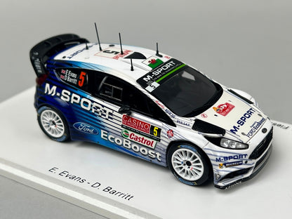 1:43 Spark S4505 Ford Fiesta WRC M-Sport World Rally Team Monte Carlo 2015 #5 E. Evans D. Barritt model car