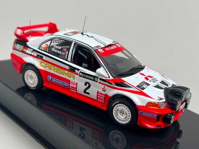 1:43 ixo KBI064 Mitsubishi Carisma GT GB Rally 1998 #2 R. Burns R. Reid model car