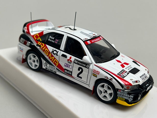 1:43 ixo RAC392LQ Mitsubishi Carisma GT Evolution IV RAC Rally 1997 #2 R. Burns R. Reid model car