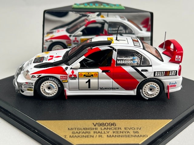 1:43 VITESSE V98096 Mitsubishi Lancer EVO.IV SAFARI Rally KENYA 1998 #1 T. Makinen R. Mannistenmaki model car