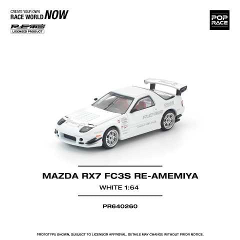 [ Pre-order ] PR640260 POP RACE 1:64 Mazda Amemiya RX7 FC3S RE-AMEMIYA White