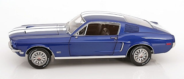 [ Pre-order ] KKDC120224 KK scale 1:12 Ford Mustang GT Fastback 1968 Blue Metallic/White