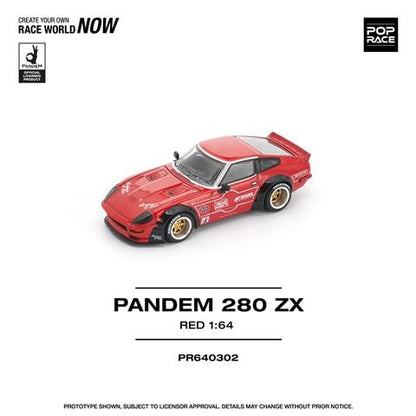 [ Pre-order ] PR640302 POP RACE 1:64 Pandem 280ZX RED (NEW TOOLING)