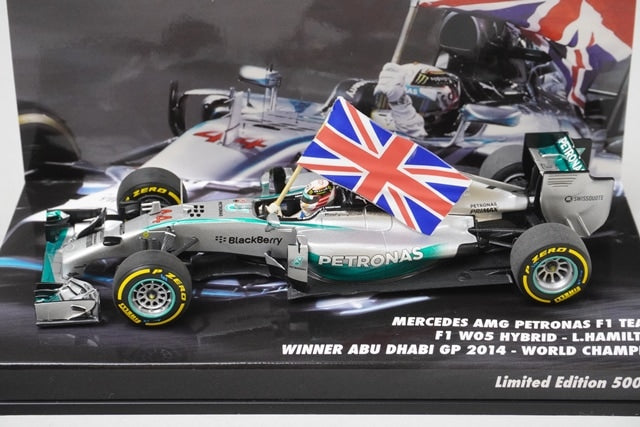 1:43 MINICHAMPS 413140544 Mercedes AMG Petronas W05 Hybrid Abu Dhabi GP 2014 #44 model car