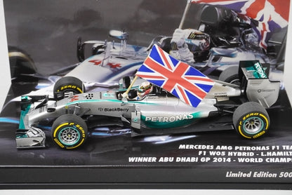 1:43 MINICHAMPS 413140544 Mercedes AMG Petronas W05 Hybrid Abu Dhabi GP 2014 #44 model car