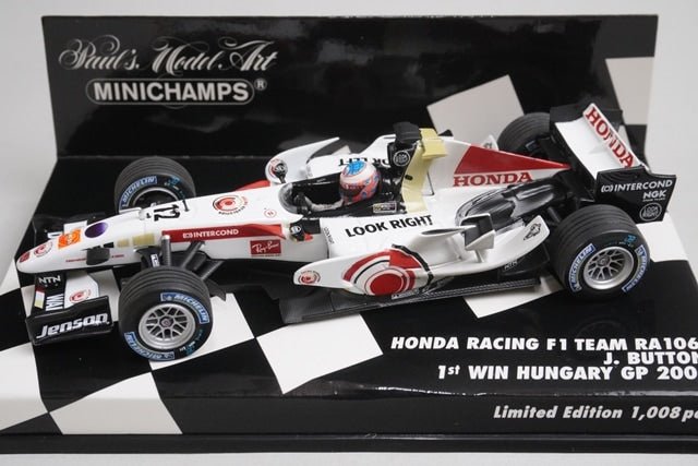 1:43 MINICHAMPS 400060412 Honda Racing RA106 Hungarian GP 2006 #12 J. Button model car